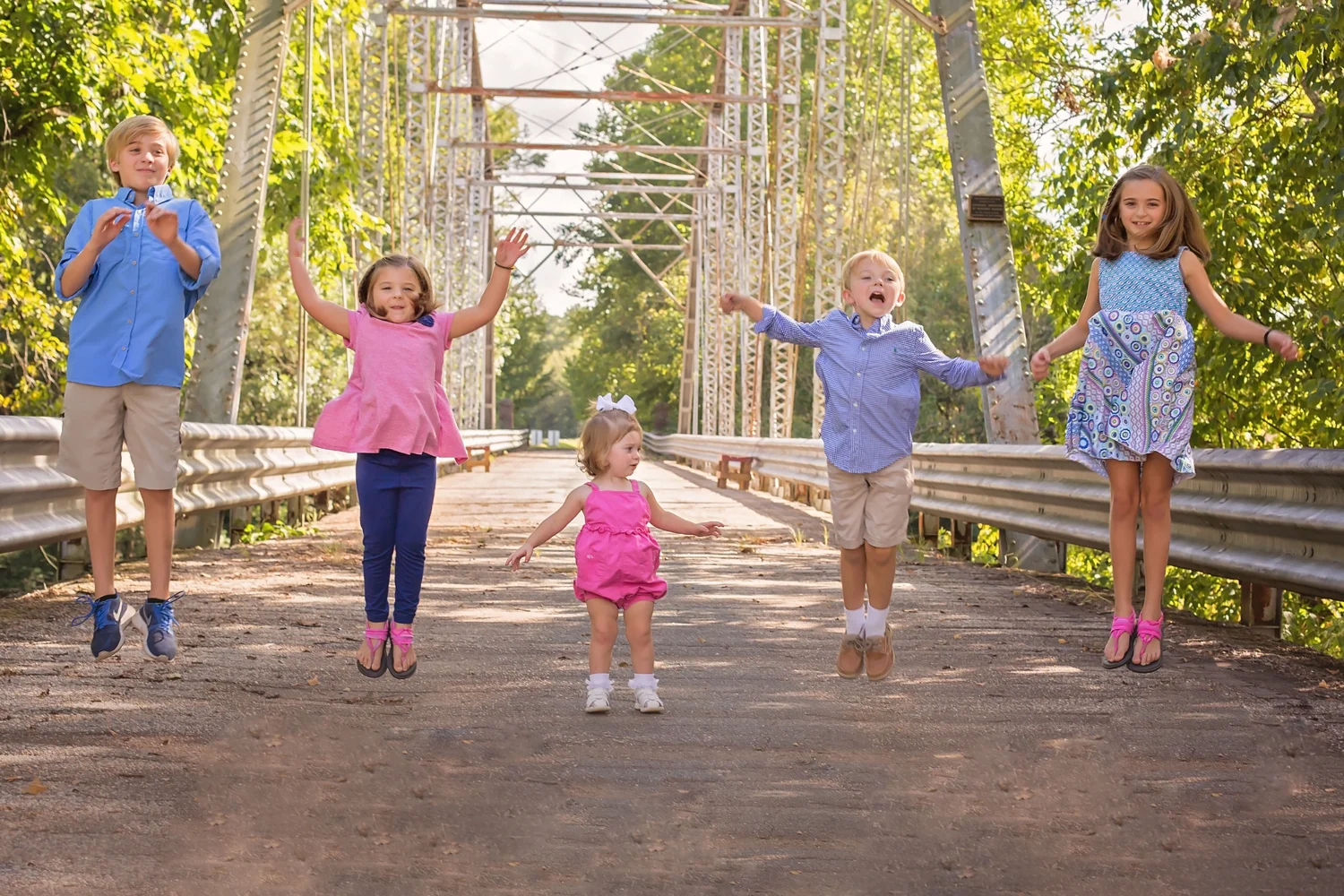 Cousins jumping at CamelBack bridge