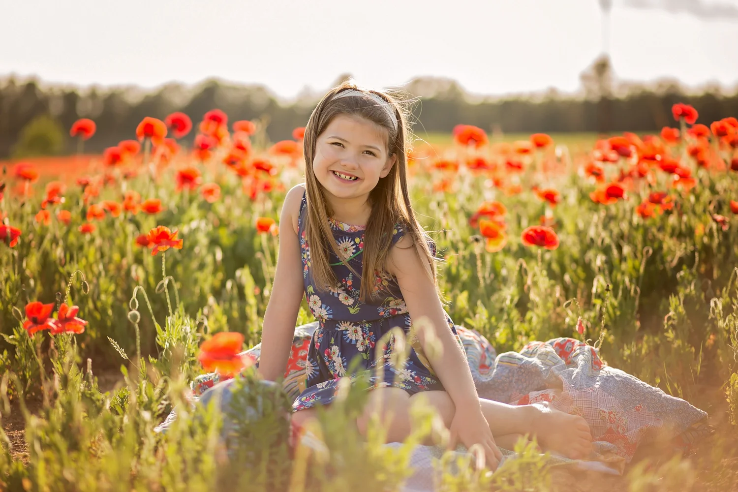 Tween in Red Poppy Flower Field Matilda Jane 435