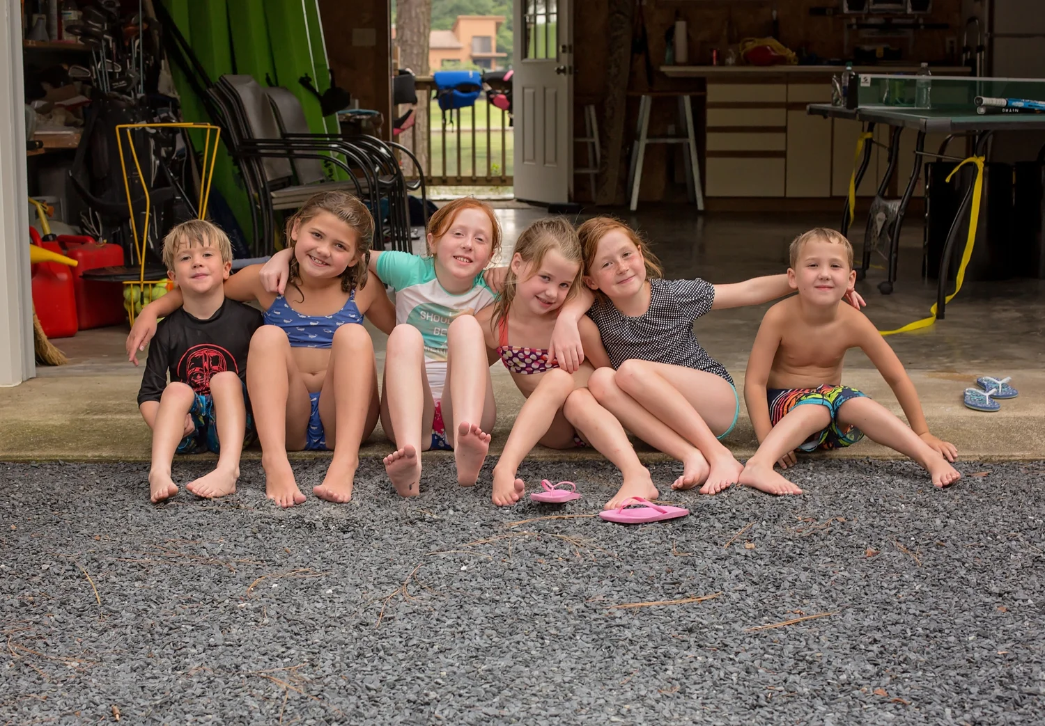 Summertime fun with cousins at lake