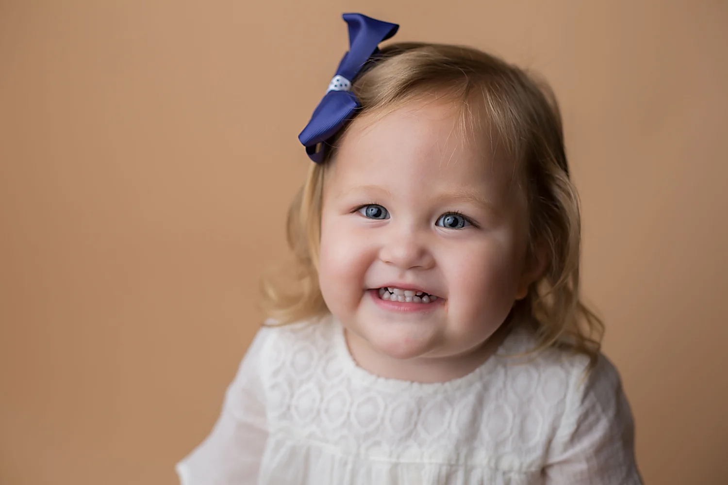 Cute two year old studio portrait