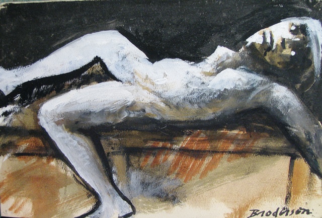 Nude Reclining on Brown SOLD