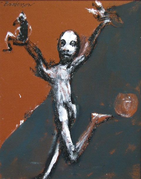 Figure Holding Two Objects SOLD