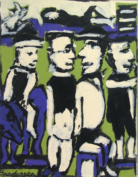 Figures with Purple Donkey SOLD