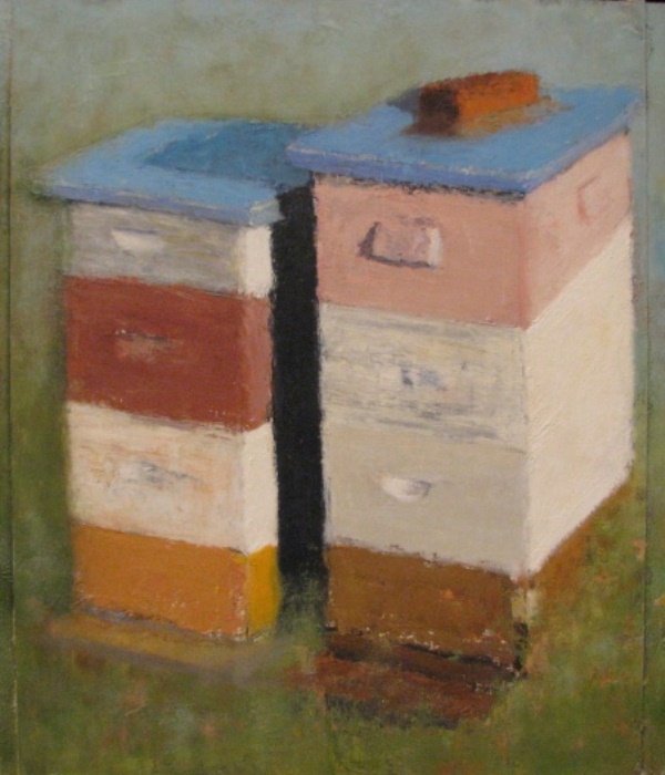 Two Beehives and a Brick 