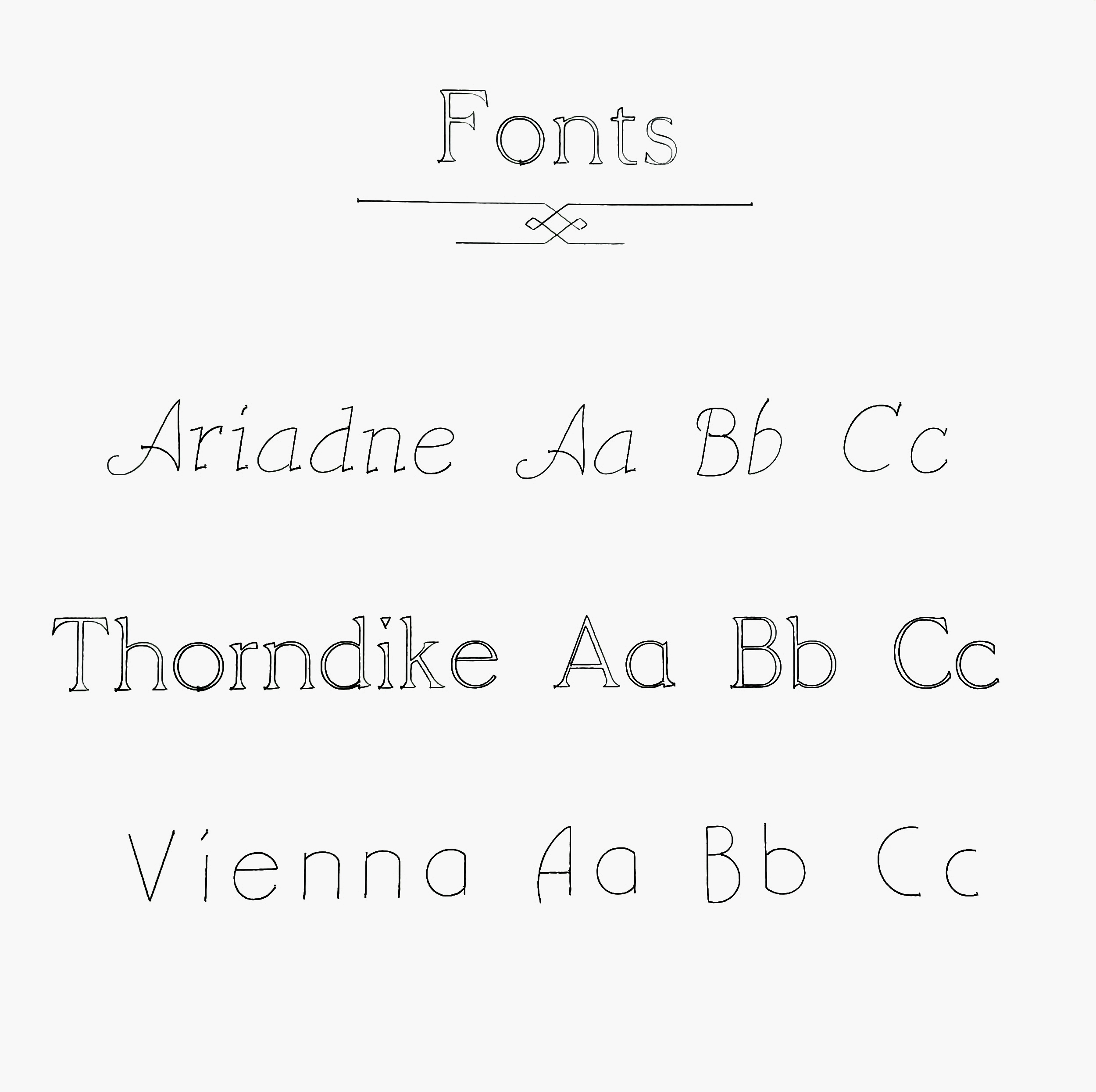 A choice of our 3 fonts we offer.