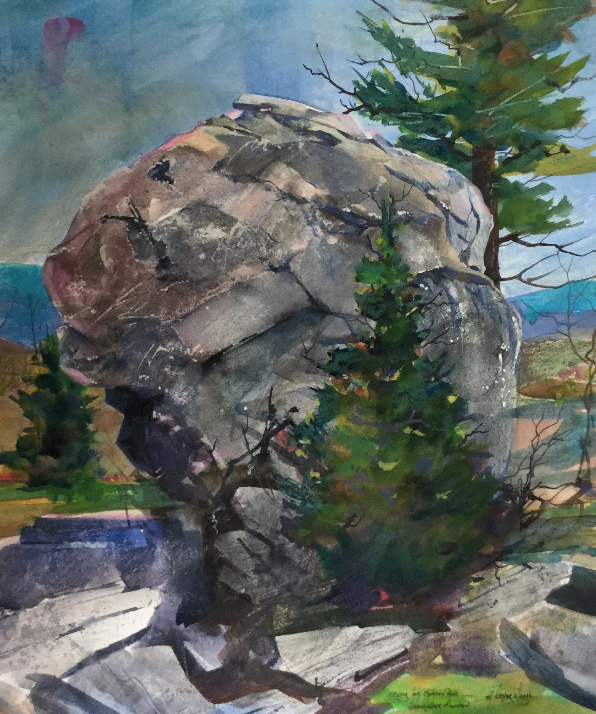 Study of Sphinx Rock, Grandfather Mountain