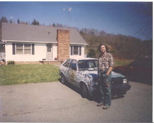 Wiili and his painted car, early 1990’s