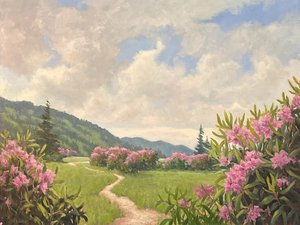 Rhododendrons on Mountain Trail  SOLD