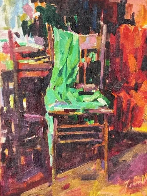 Interior with Chair and Green Cloth by Richard Fennel