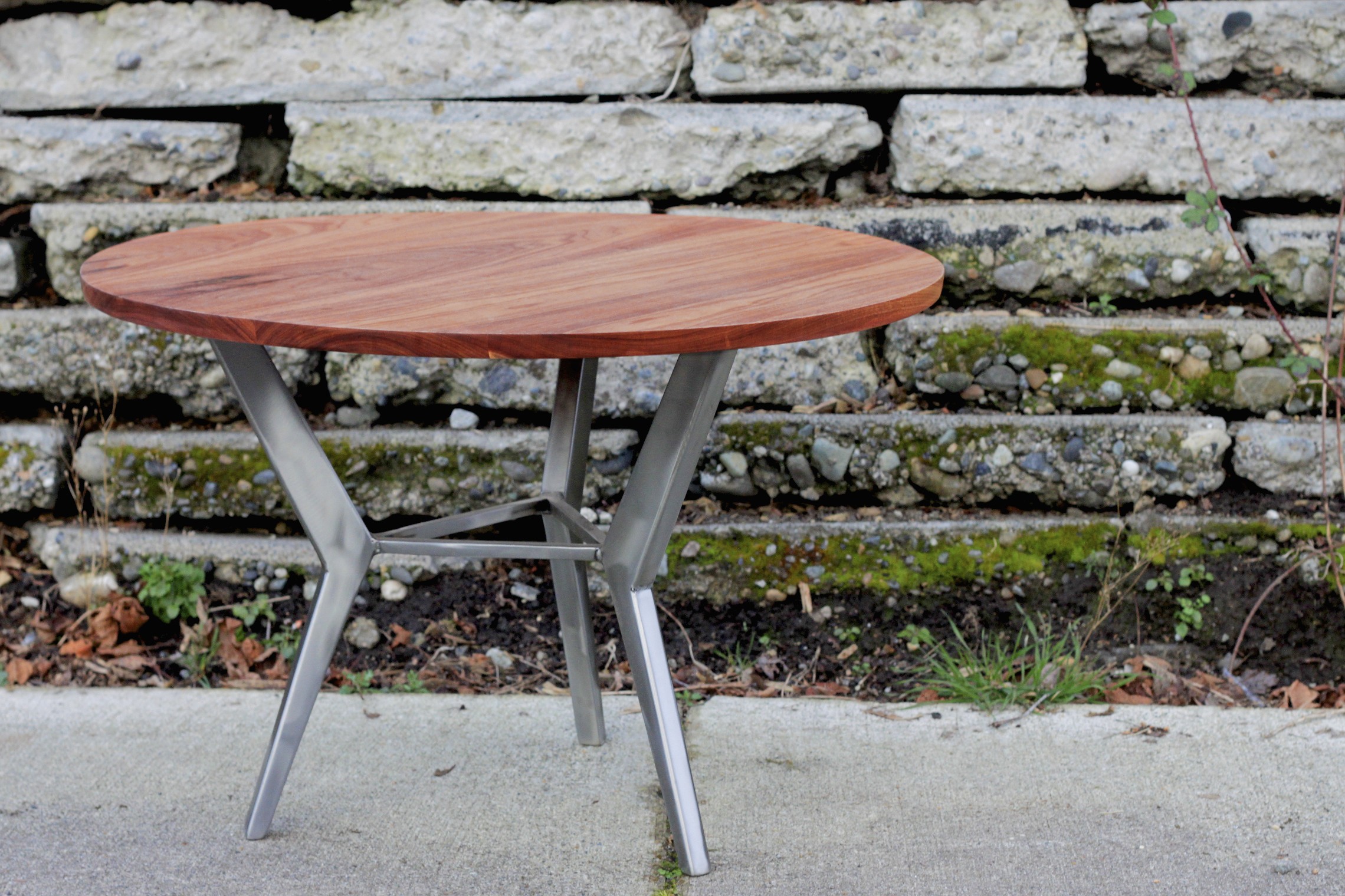  3-Legged Steel Base Table,  Cherry  