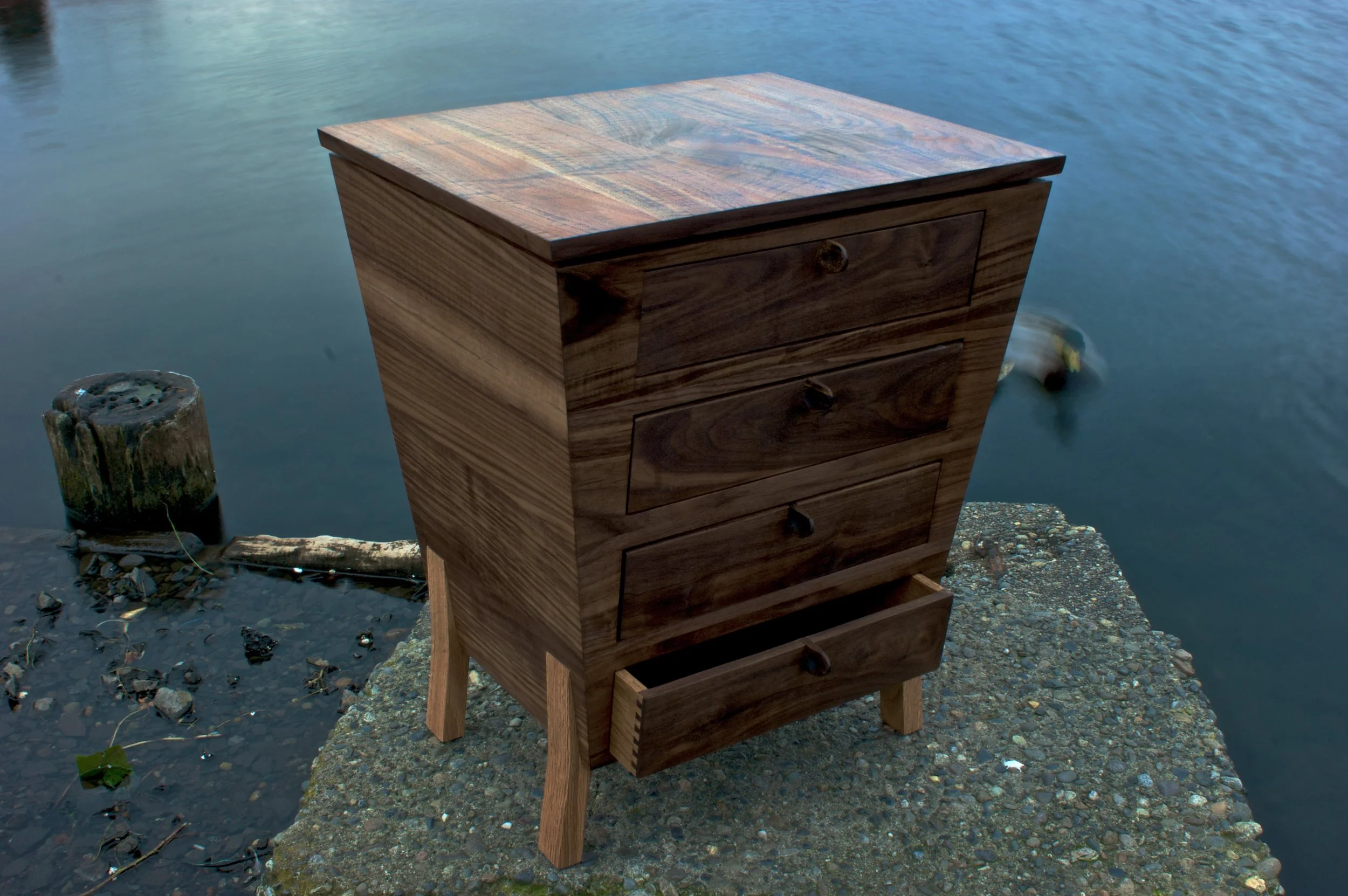 Angled Side Table, Walnut