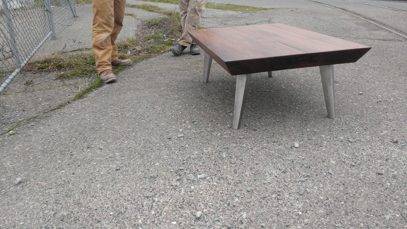  Steel-based Angled Coffee Table,  Walnut  