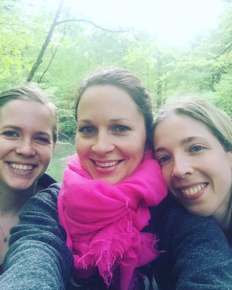 On a hike in Montreat, NC with two of my best friends on my wedding day. 
