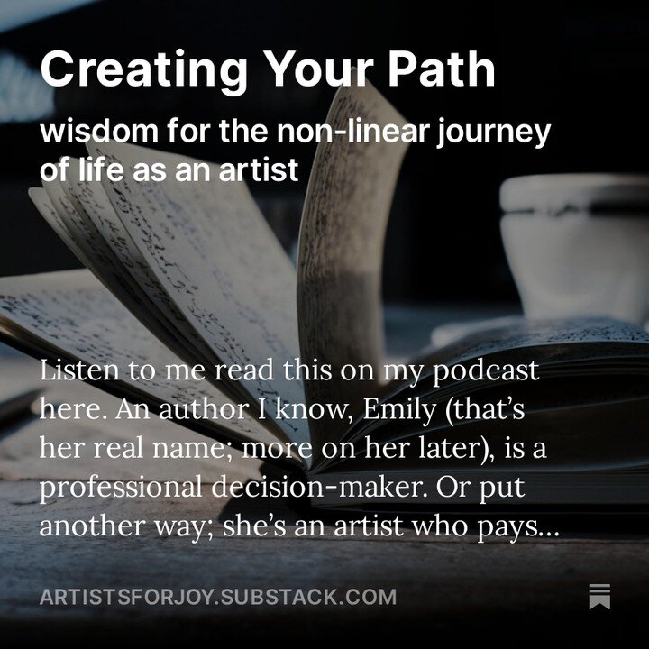 This week's Substack offers some wisdom I've been gathering along my creative path. 🏃&zwj;♀️

I shared about a wonderful new book I just finished, &quot;How to Walk Into a Room,&quot; by Emily P. Freeman. It had such a profound effect on my view of 