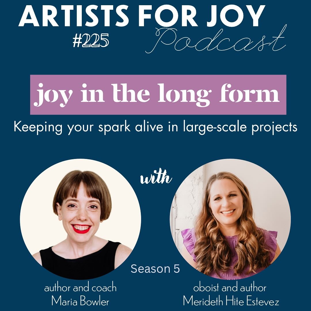 This week on the podcast, author @mariaevbowler (Making Time) returns to talk with me about the creative process behind long-term projects. We dive into the emotional highs and lows&mdash;from starting something big, navigating the messy middle, faci