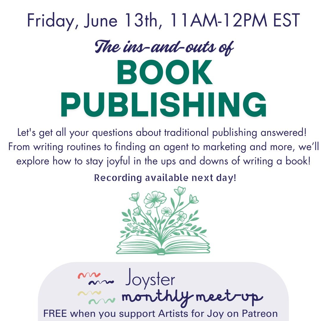 Have you dreamt of writing a book? Want to know what the process involves? How do you actually get over 50K words down? Find an agent? Find your readers? 

Join us Friday, June 13th, for our June Joyster Meet-up on Patreon from 11AM&mdash;12 PM EST! 
