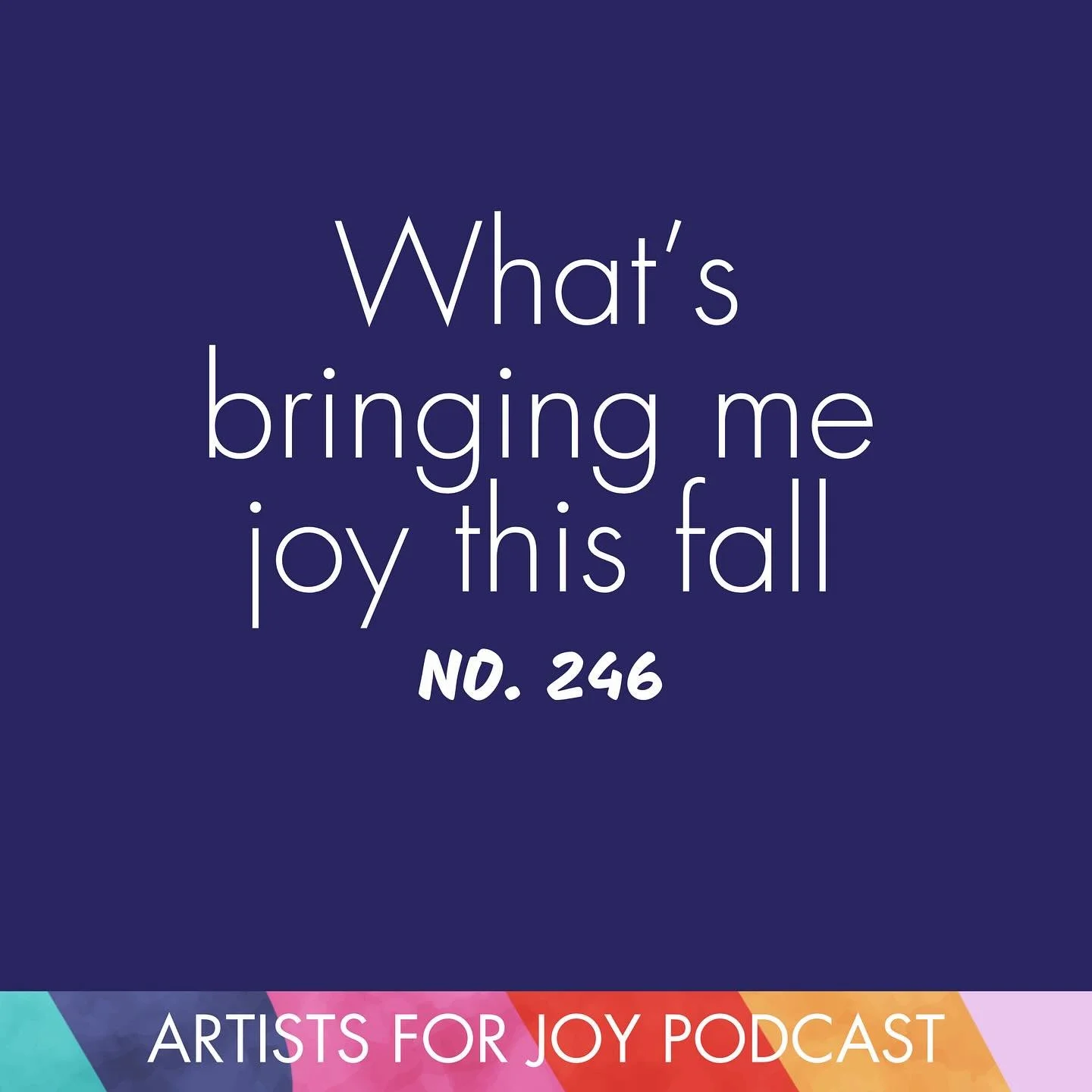 Big and small things&mdash;from walking to a comfy sweater! I also have some bonus content exclusively on the podcast about what it means to cultivate &ldquo;turtle mode&rdquo; in my busy life! 🐢 

Listen artistsforjoy.org/pod/246 or wherever you ge