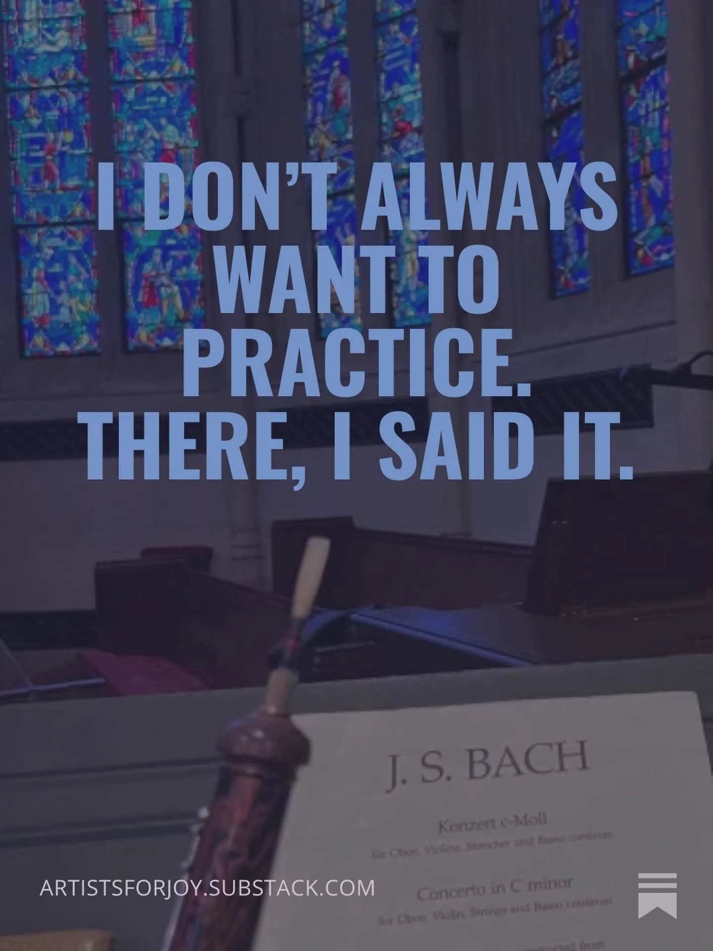 I have a confession: I don&rsquo;t always want to practice. 🫢

Whether it&rsquo;s picking up the oboe, sitting down to write, or finally doing the project I&rsquo;ve been dreaming of&mdash;resistance is real. I used to think that &ldquo;real&rdquo; 