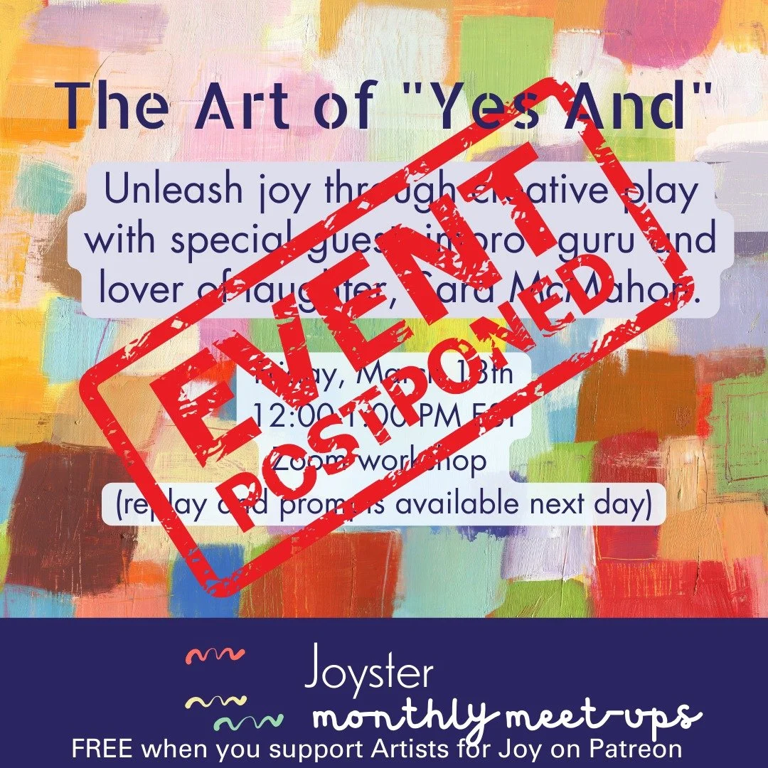 Hi Joysters...taking care of a sick kiddo today, so I need to postpone today's meetup. I'll share the reschedule date as soon as I have it. 

Thanks for your understanding, and prayers welcome! 🙏🏼