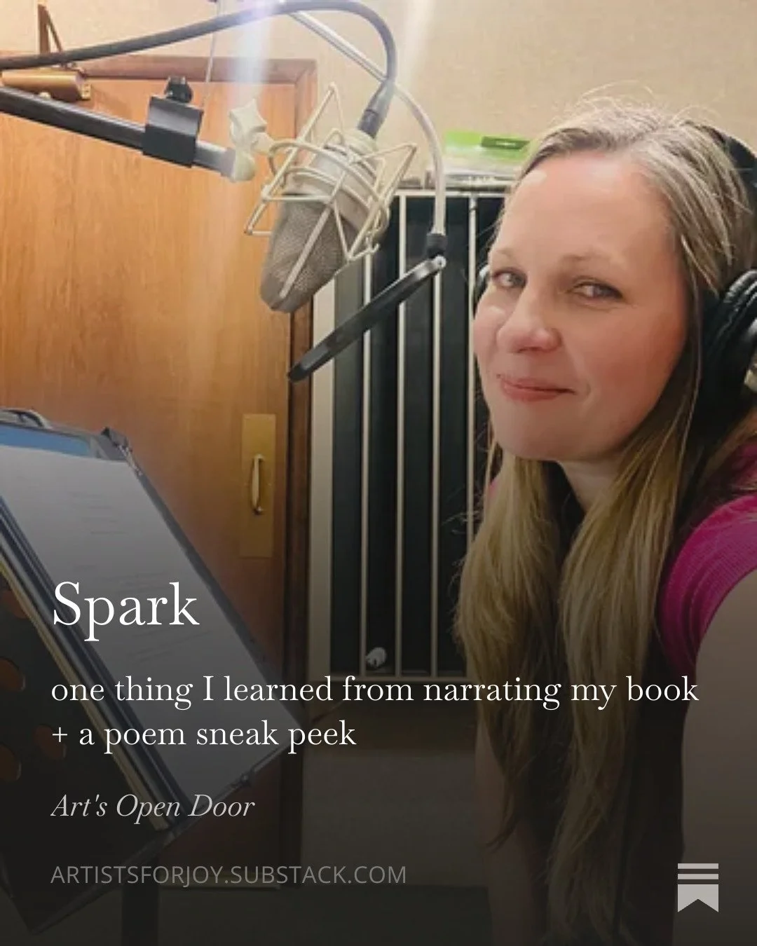 The words became breath. 🎙️✨⁠
⁠
I spent the last week in the recording studio, narrating all 60,000+ words of my new book, "Art Is How God Loves Us." In the silence of that room, something shifted. The words stopped being just ink on a pag