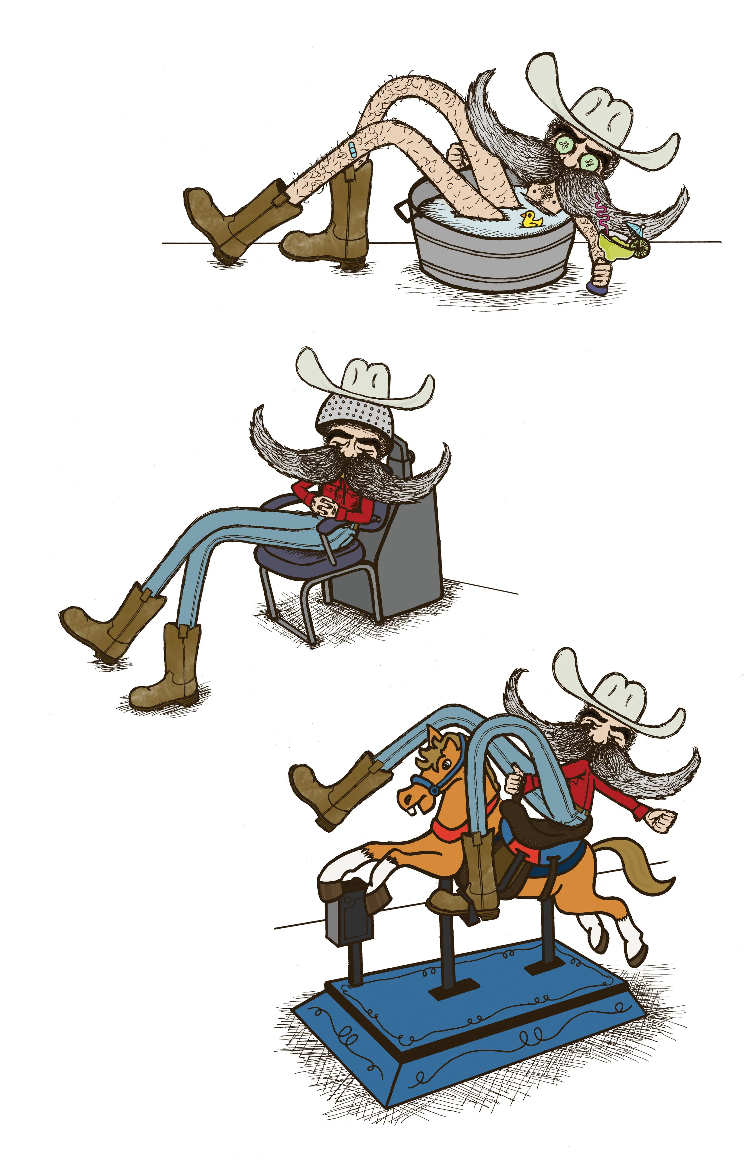 Concept illustrations for Justin Boots campaign. CENTER RING STUDENT SHOW AWARD | MERIT