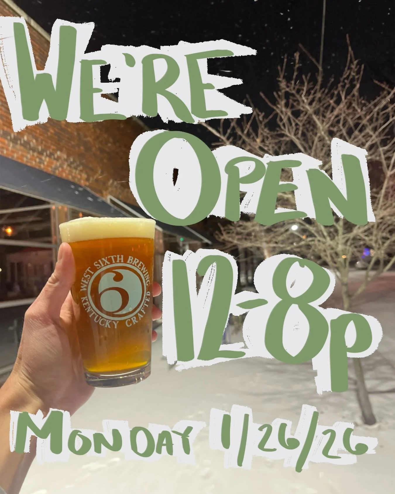 Call us crazy, but we're open today 1/26 in Lex from 12-8! If you can get here safely, come by for a boozy cocoa, a beer, or a six-pack to go back home and cozy up with 🥶🪵🍺

Trivia is cancelled today! We'll start that up on 2/2 with local trivia a