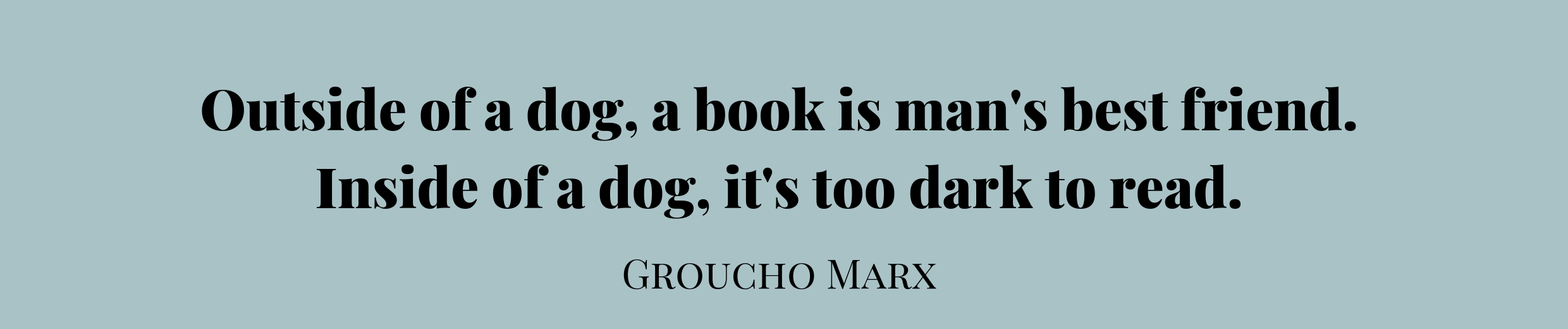 Outside of a dog, a book is man's best friend. Inside of a dog, it's too dark to read..png