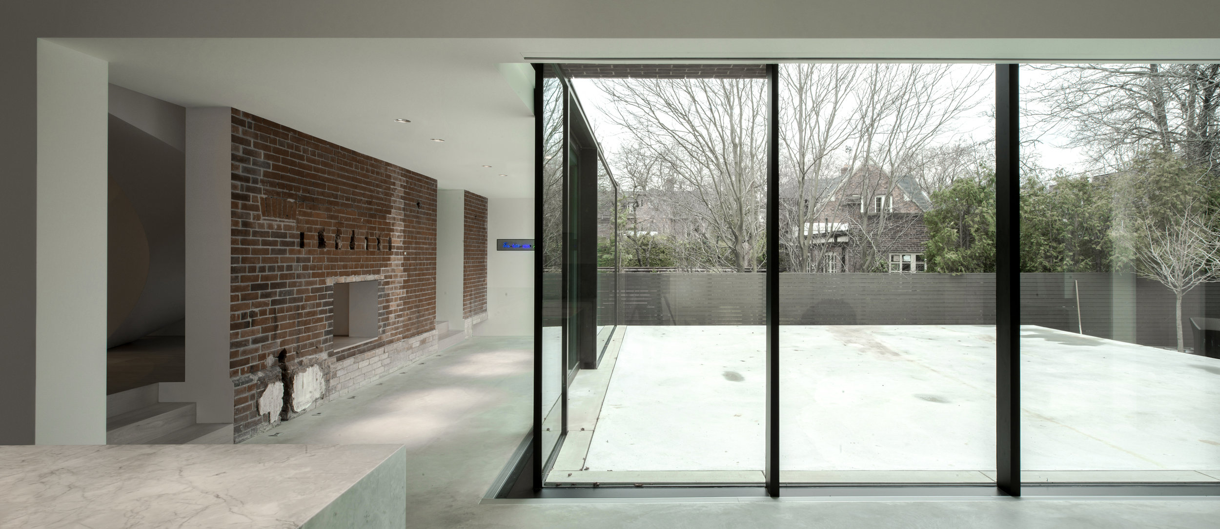 Copy of Copy of Copy of Street House - hallway kitchen glass wall interior