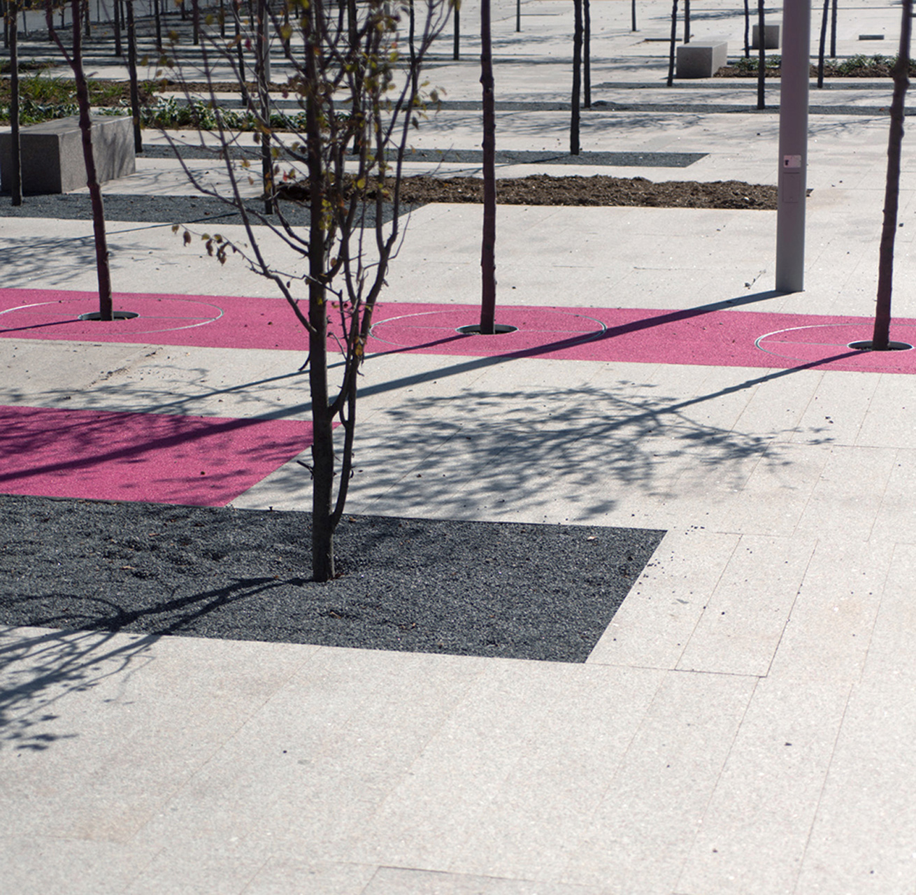Copy of Copy of June Callwood Park - Grey Gravel Concrete Tree Planter