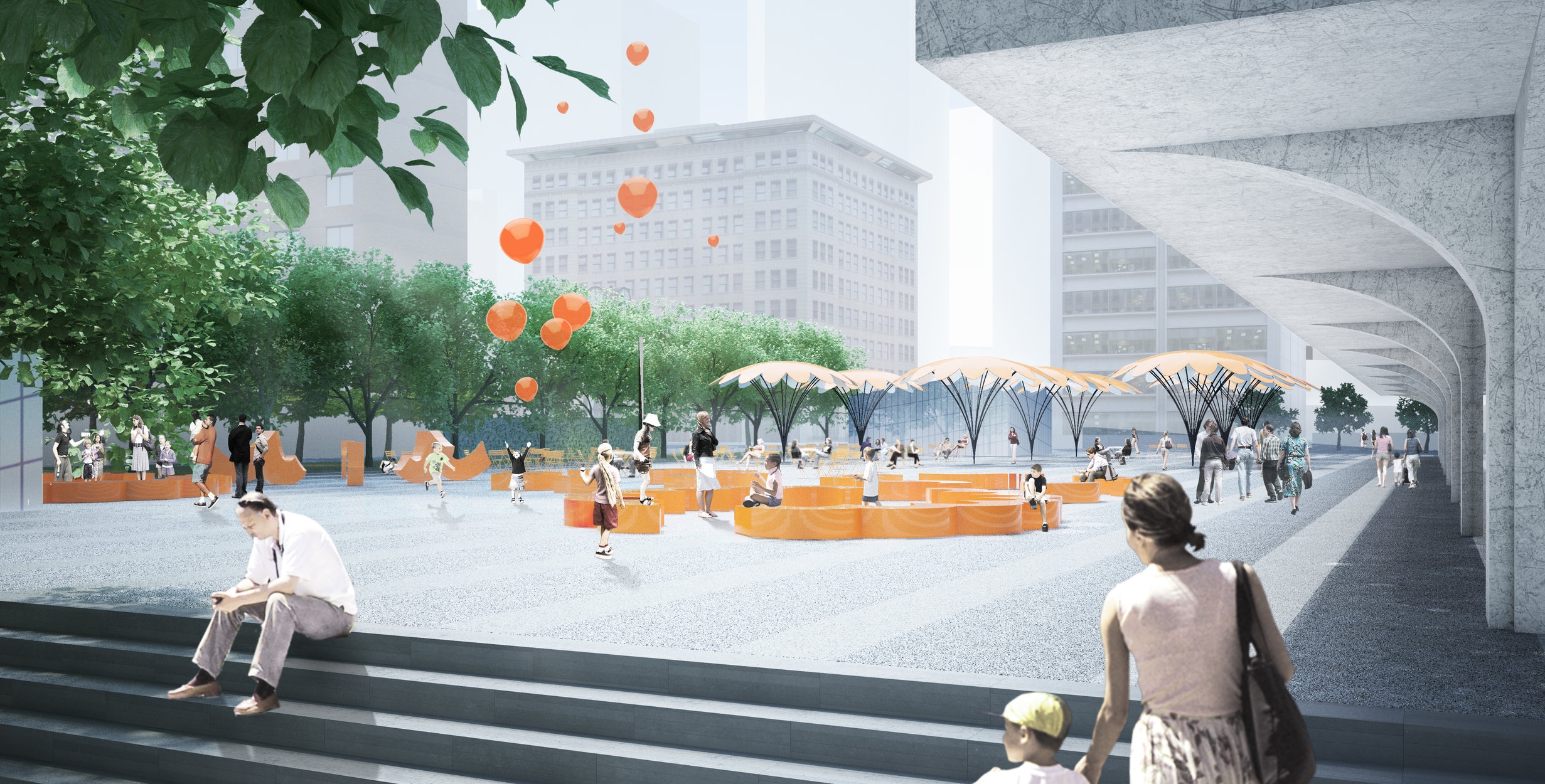 Edmonton Civic Precinct - plaza leisure dining
