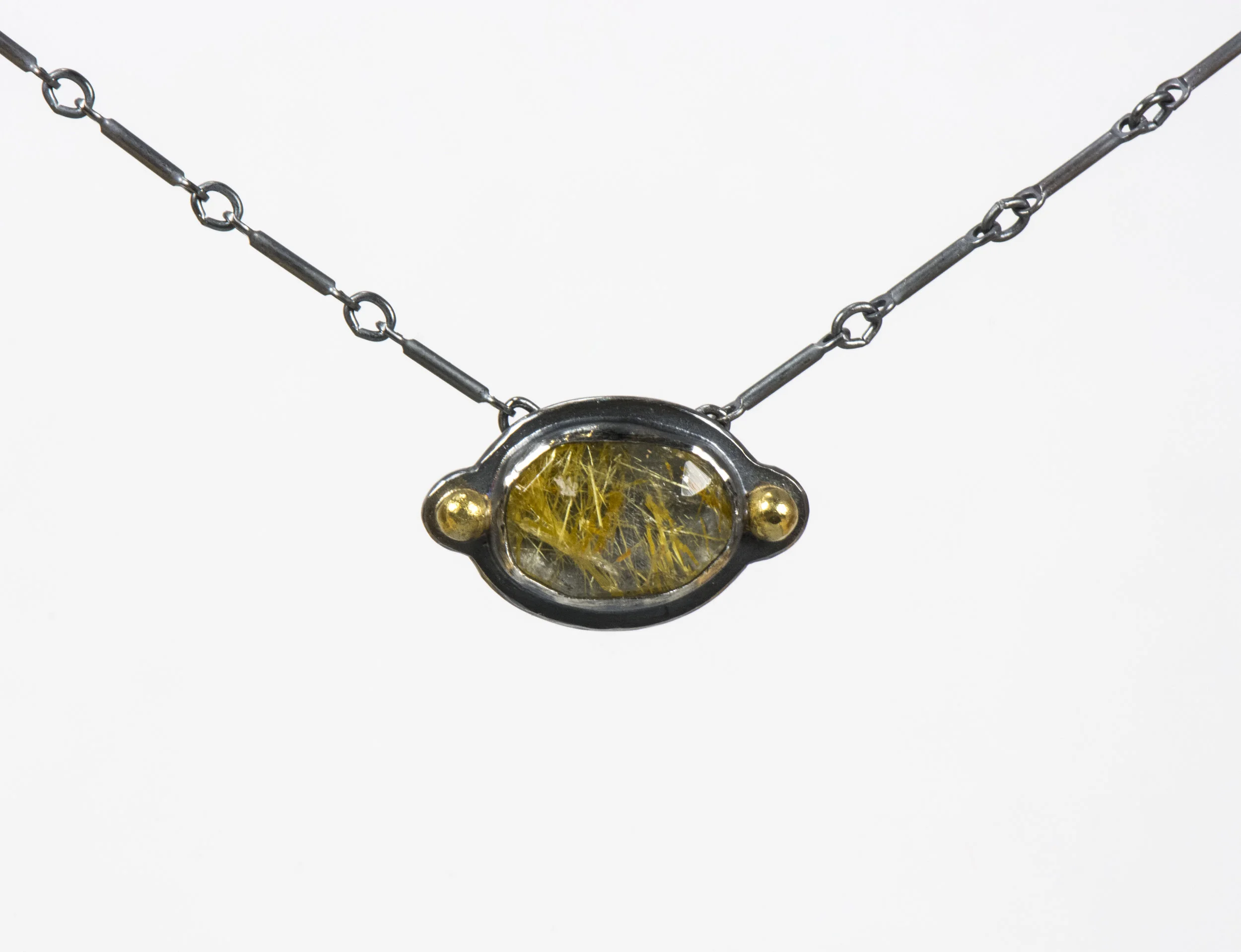  Sterling, 14k, Rutilated Quartz 