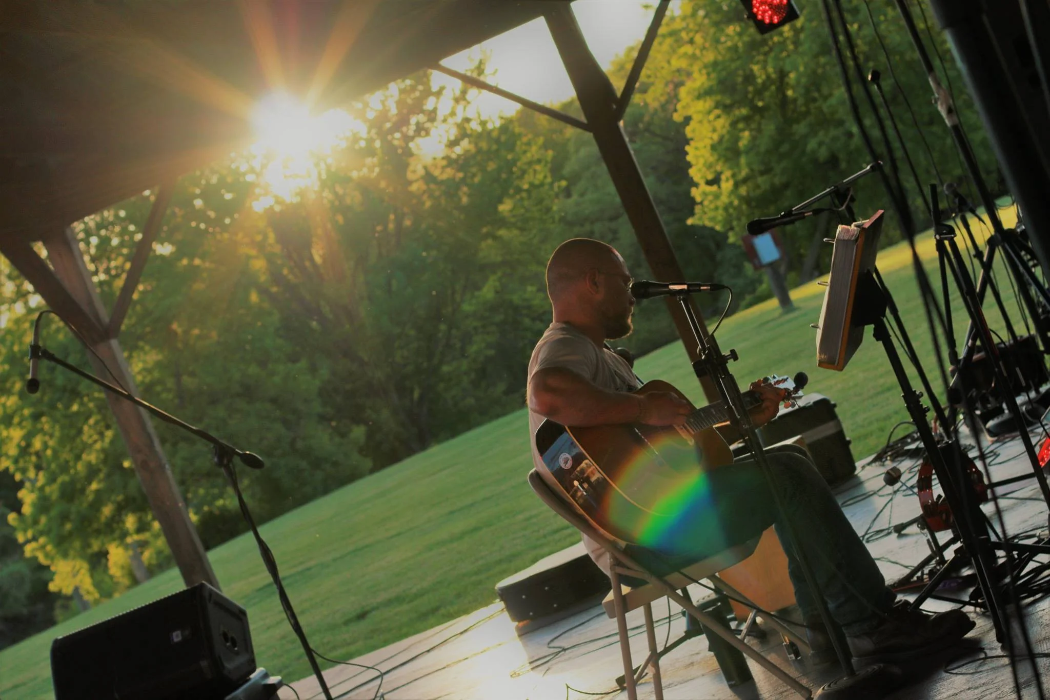 Evan at the Firemen's Field in Penn Yan, NY at a show set up by WorldXStorm entertainment to save the Samson Theatre. Photo courtesy of Micheal Cappaluti