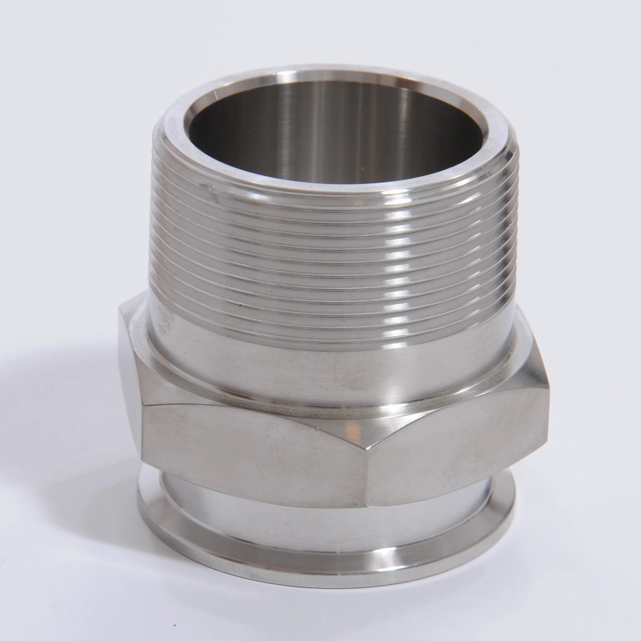 MPT Coupler: Threaded stainless steel connection.