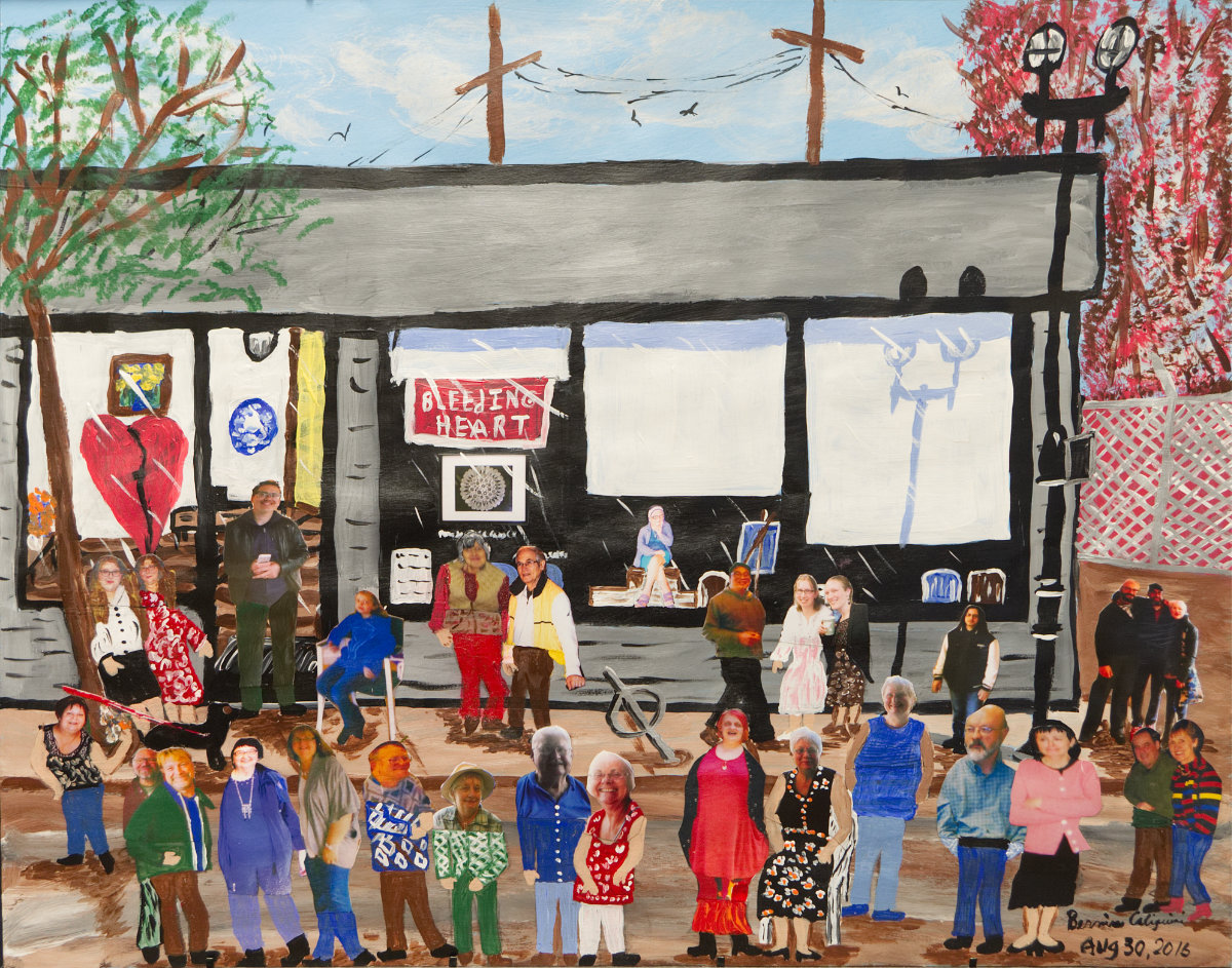 Collage by neighbourhood artist Bernice Caligiuri