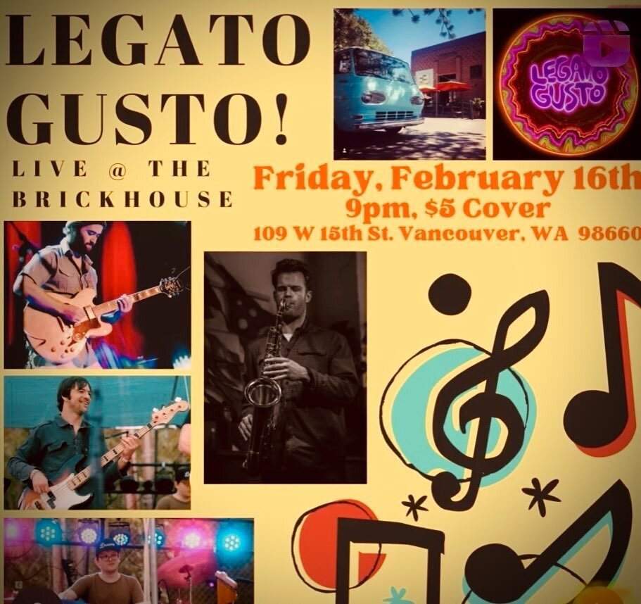 Bring the funk Friday night!  @legatogusto joins us tomorrow to celebrate the weekend❤️🔥🙌
As always, all covers are suggestions and all donations go to the artist. No one is ever turned away. Come enjoy the show