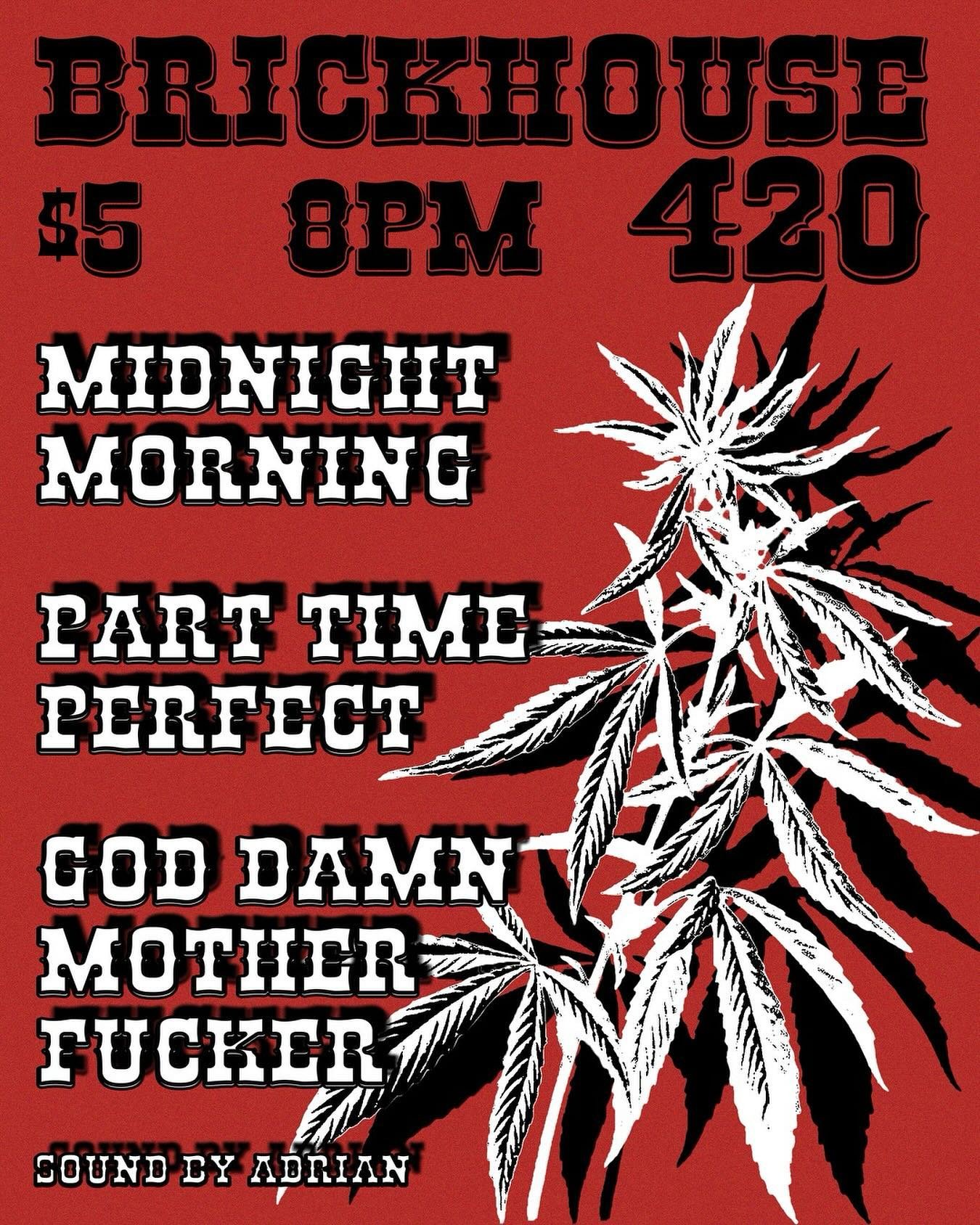 The weekend is almost upon us! Another great lineup. Friday night we goin country with @rossholler to represent. And Saturday we celebrating a day of days with the family and true brick OG&rsquo;s @midnightmorningmusic @parttimeperfect @goddamnmother