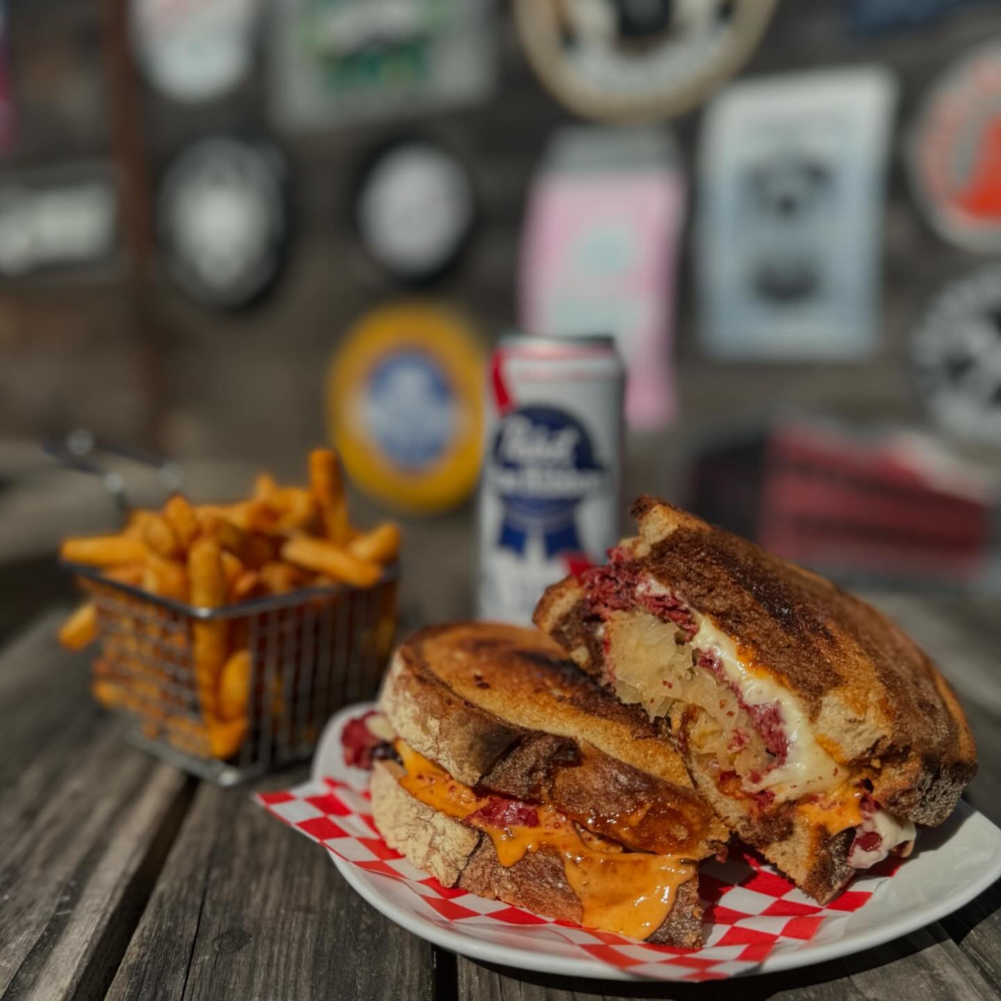 The Reuben sandwich making people happy for over 100 years! Get this classic today @ brick and don&rsquo;t be hungry 😋 #dontbehungry