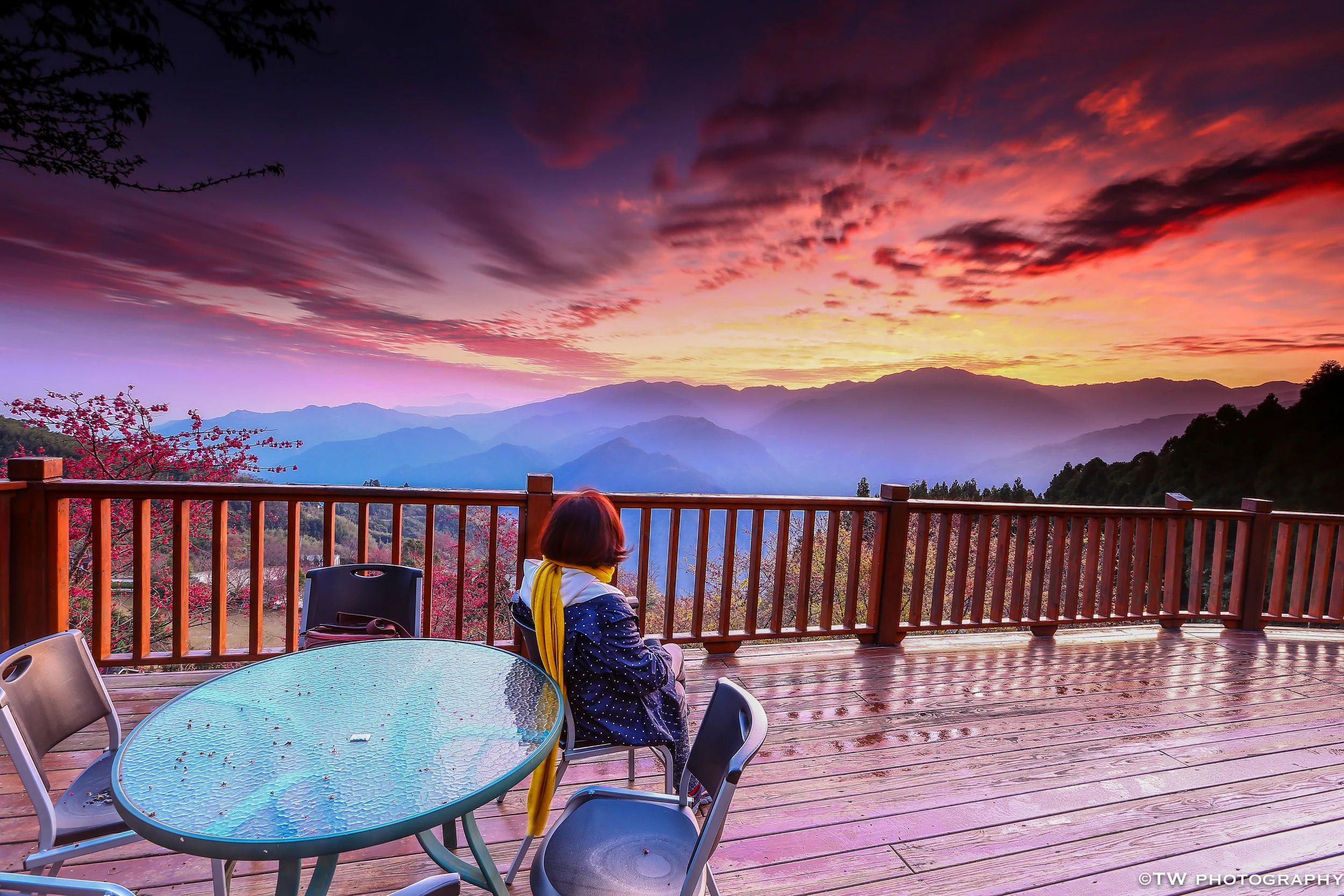 Burning Sunrise over the Taiwan Mountain Range