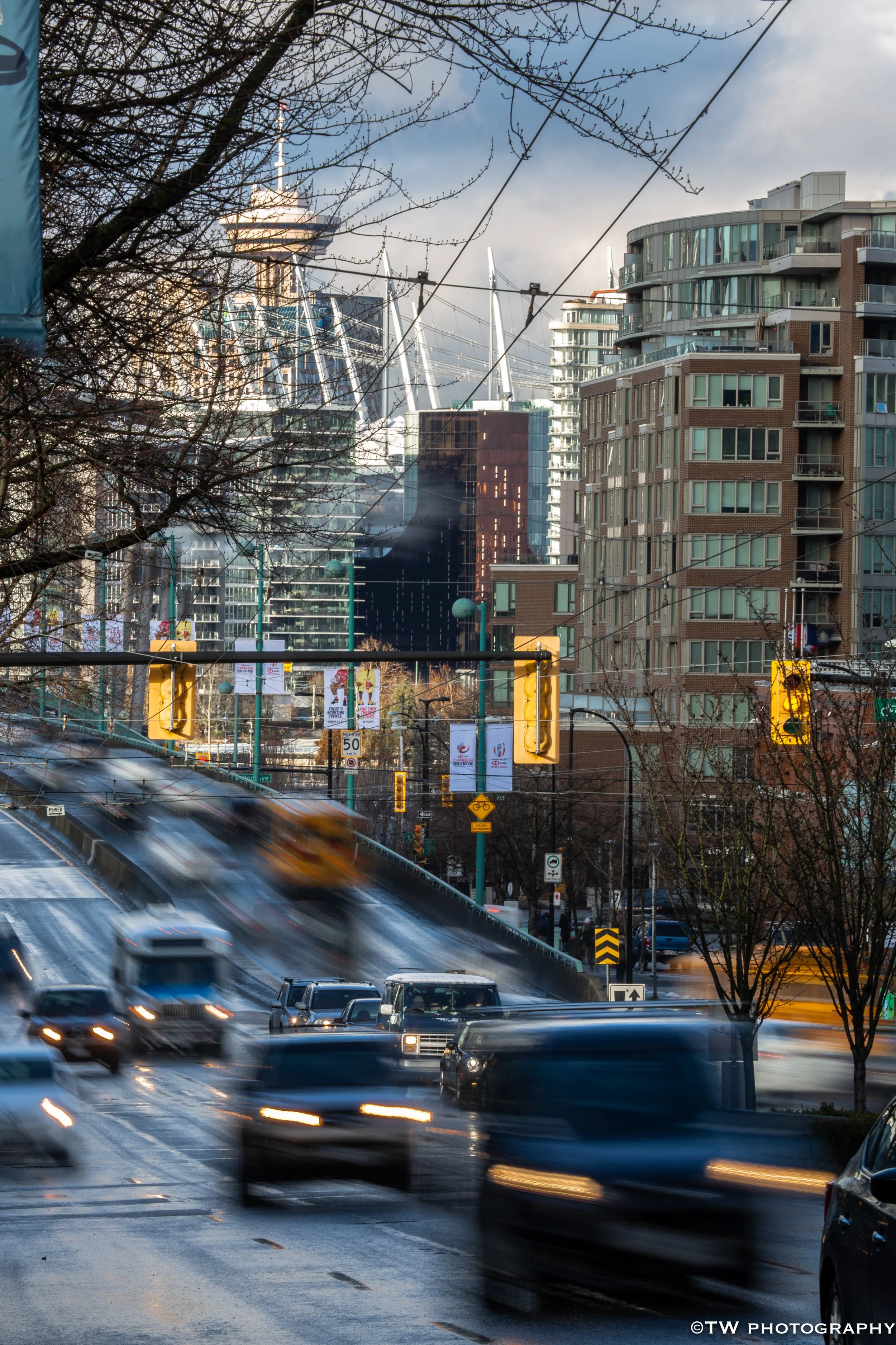 Rush Hour Traffic on Cambie St. Vancouver