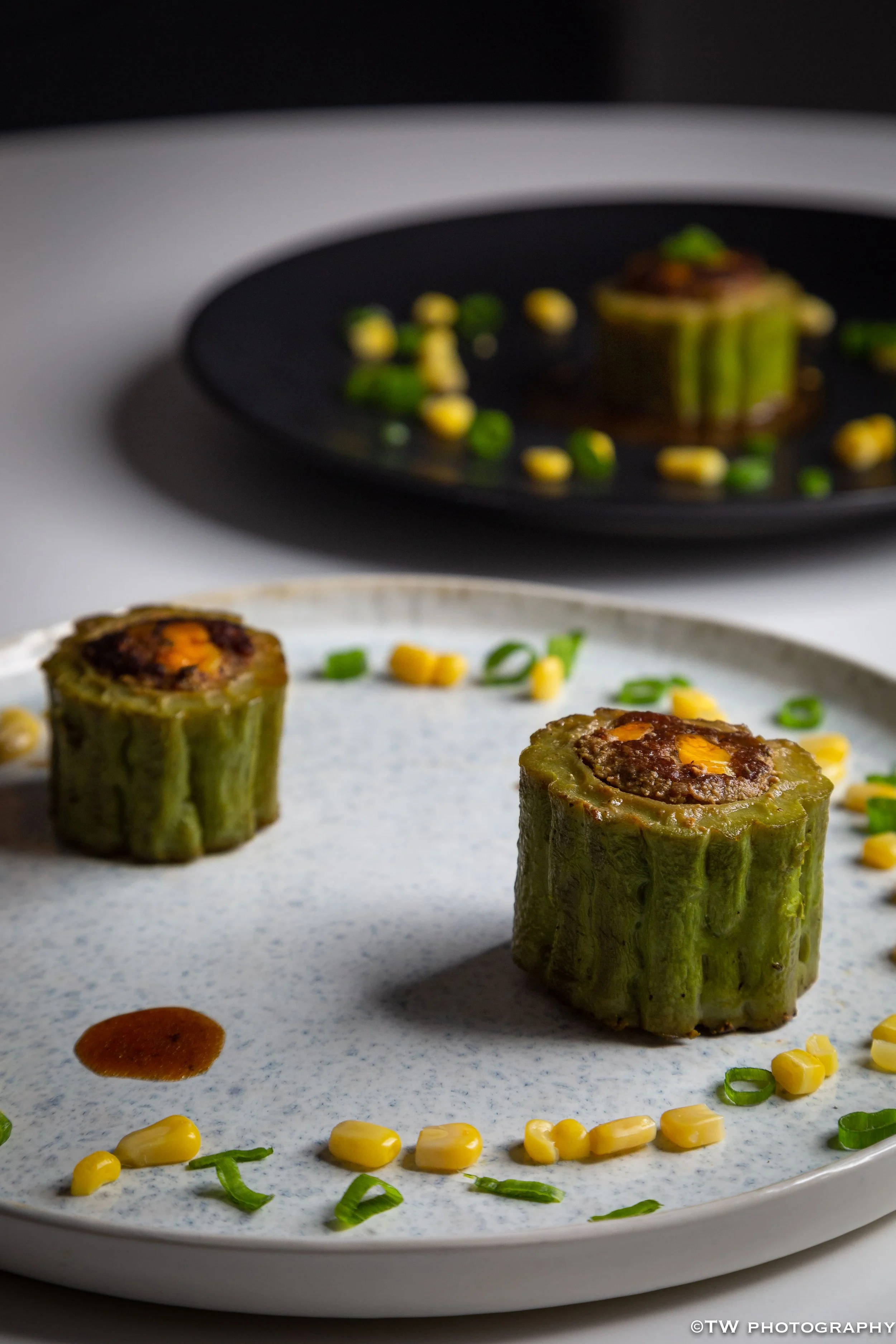 Bitter Gourd Stuffed Pork with Corn