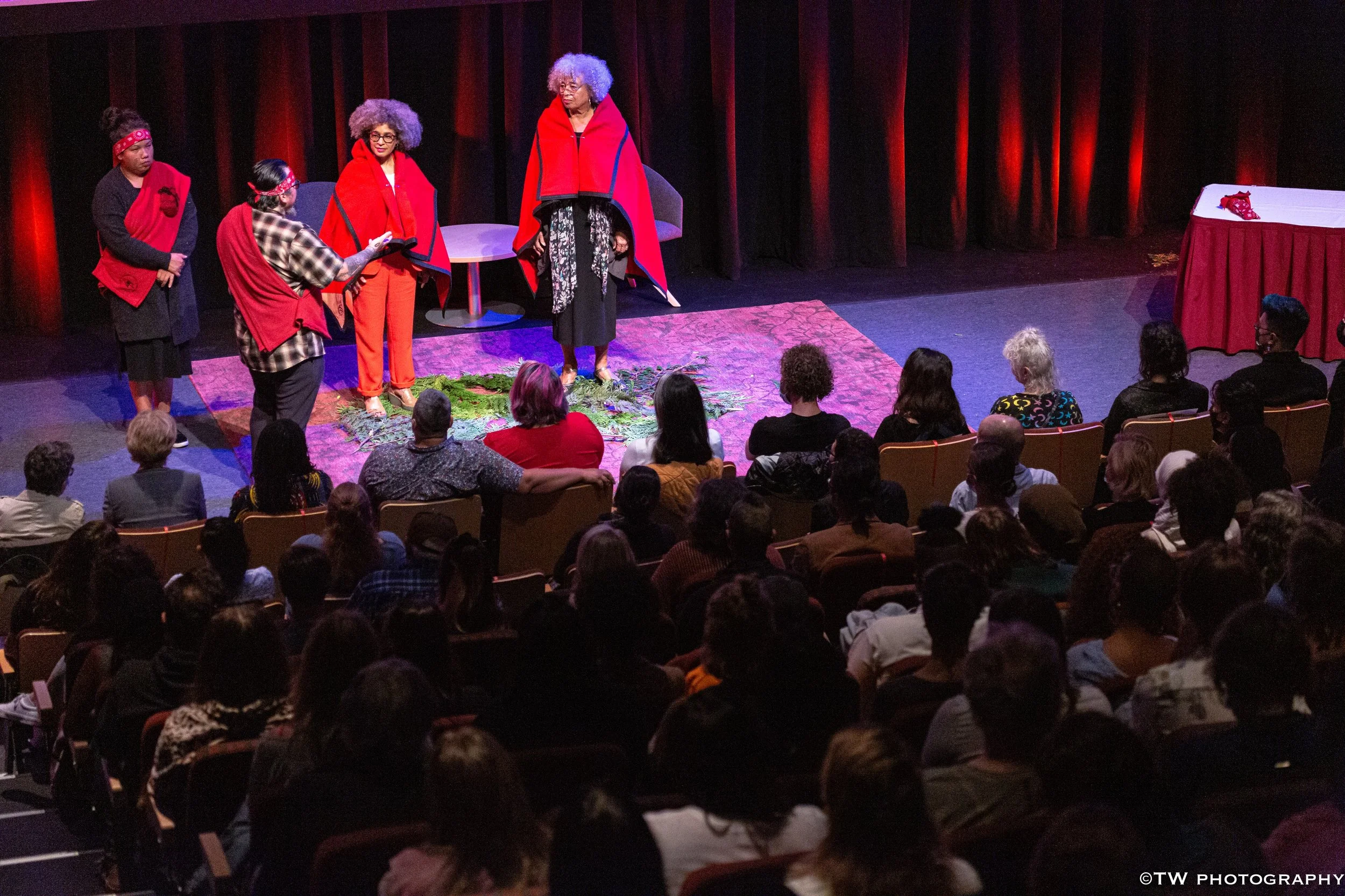 Angela & Gina participating in Tsleil-Waututh Nation Ceremony
