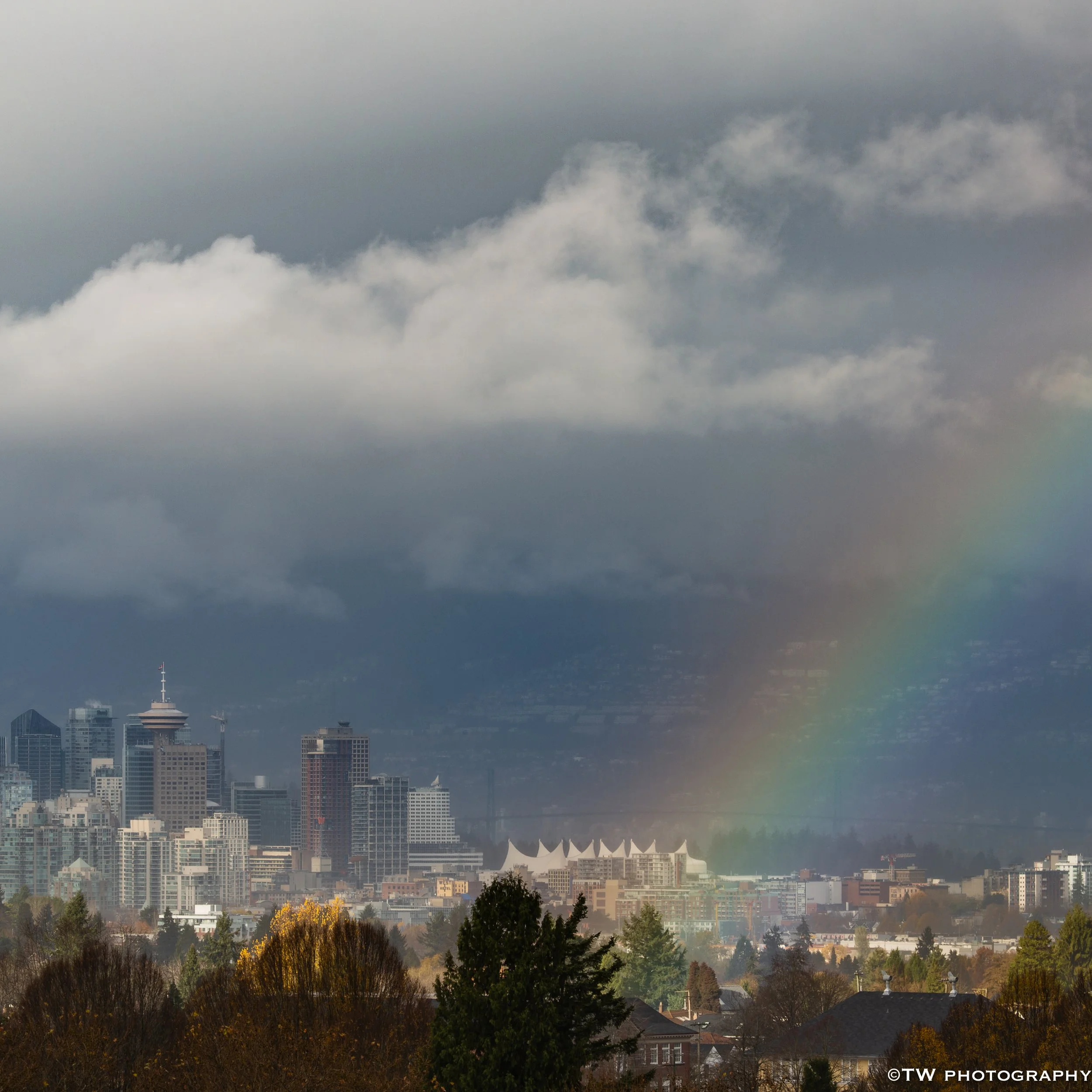 Rainbow Over Downtown Vancouver