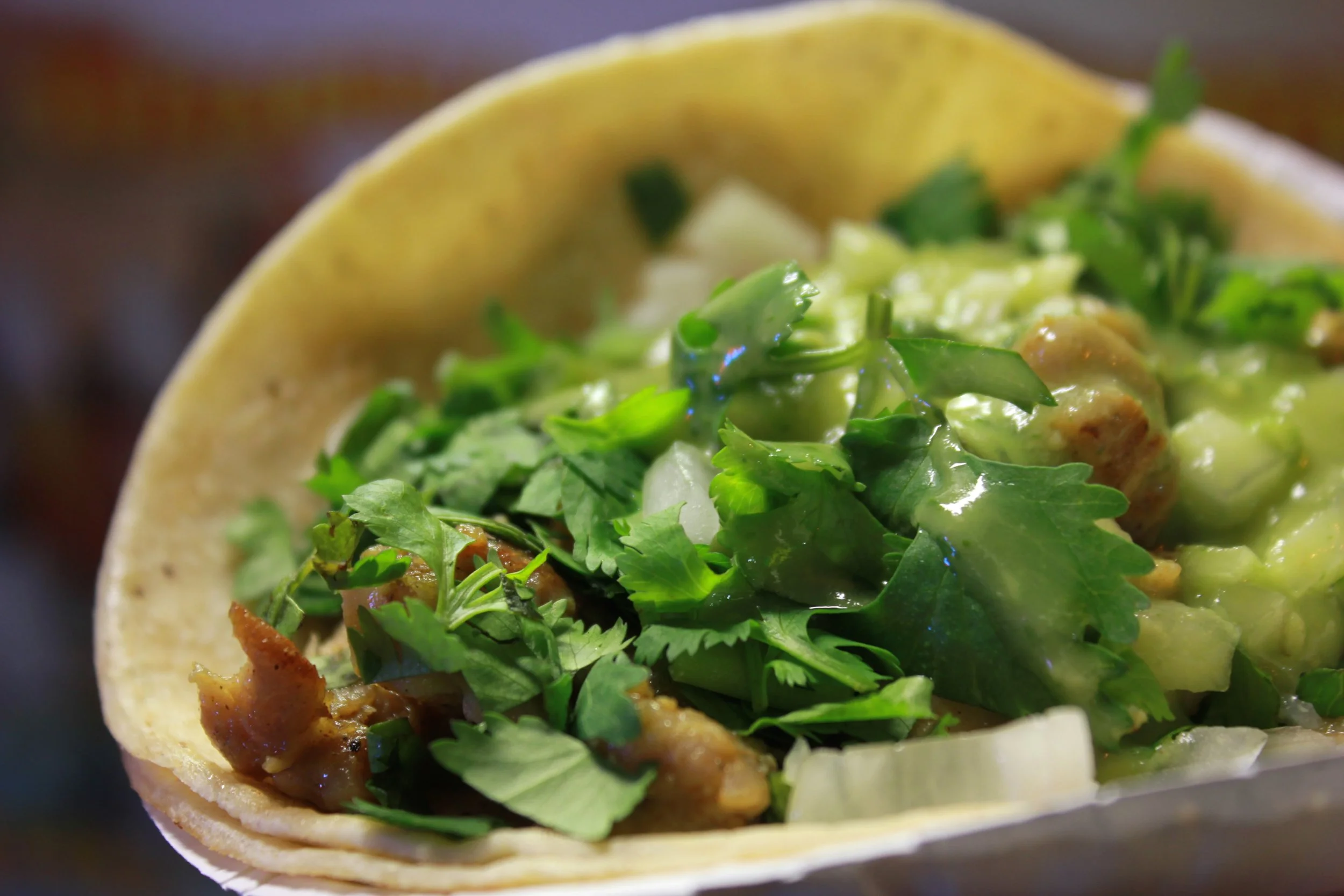 Mexican chicken tacos from a food truck on Roosevelt Avenue in Queens