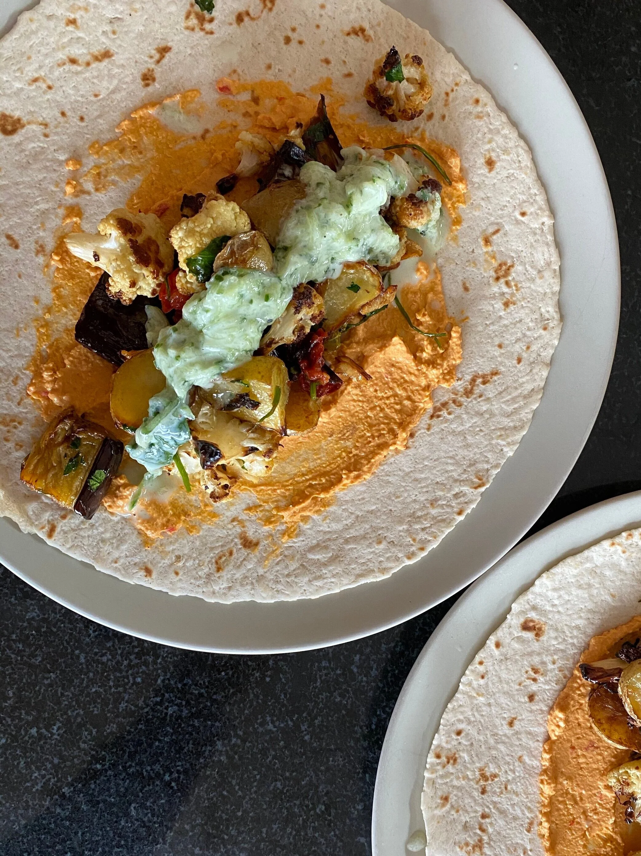 Recipe: Spicy garlicky roast vegetable wraps
