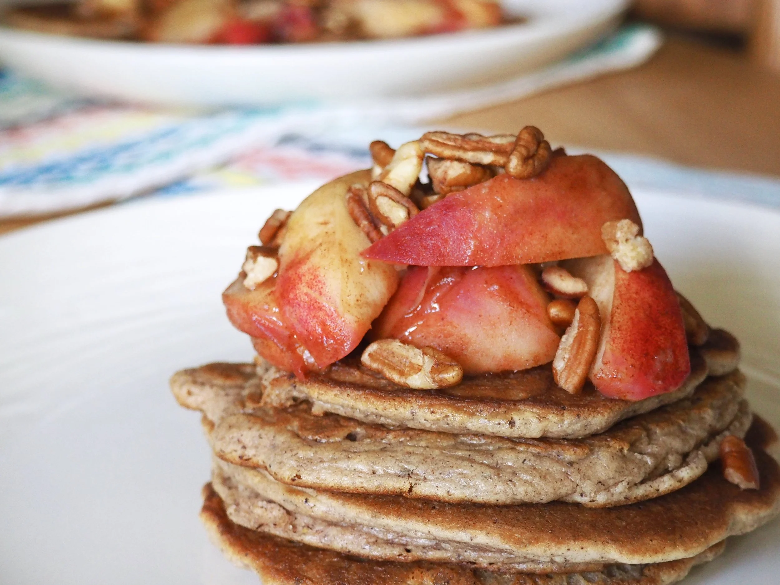 EASY PALEO PEACH PANCAKES