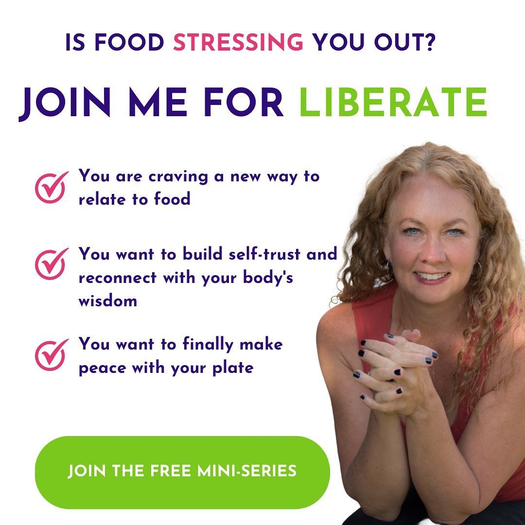 FOR THE FREEDOM SEEKERS!

Forever feeling stressed about food 😵&zwj;💫?

What if your self-criticism and self-doubt were replaced with a deep well of self-trust, joy, calm, and even pleasure?

The LIBERATE 3-part mini-series I&rsquo;m teaching May14