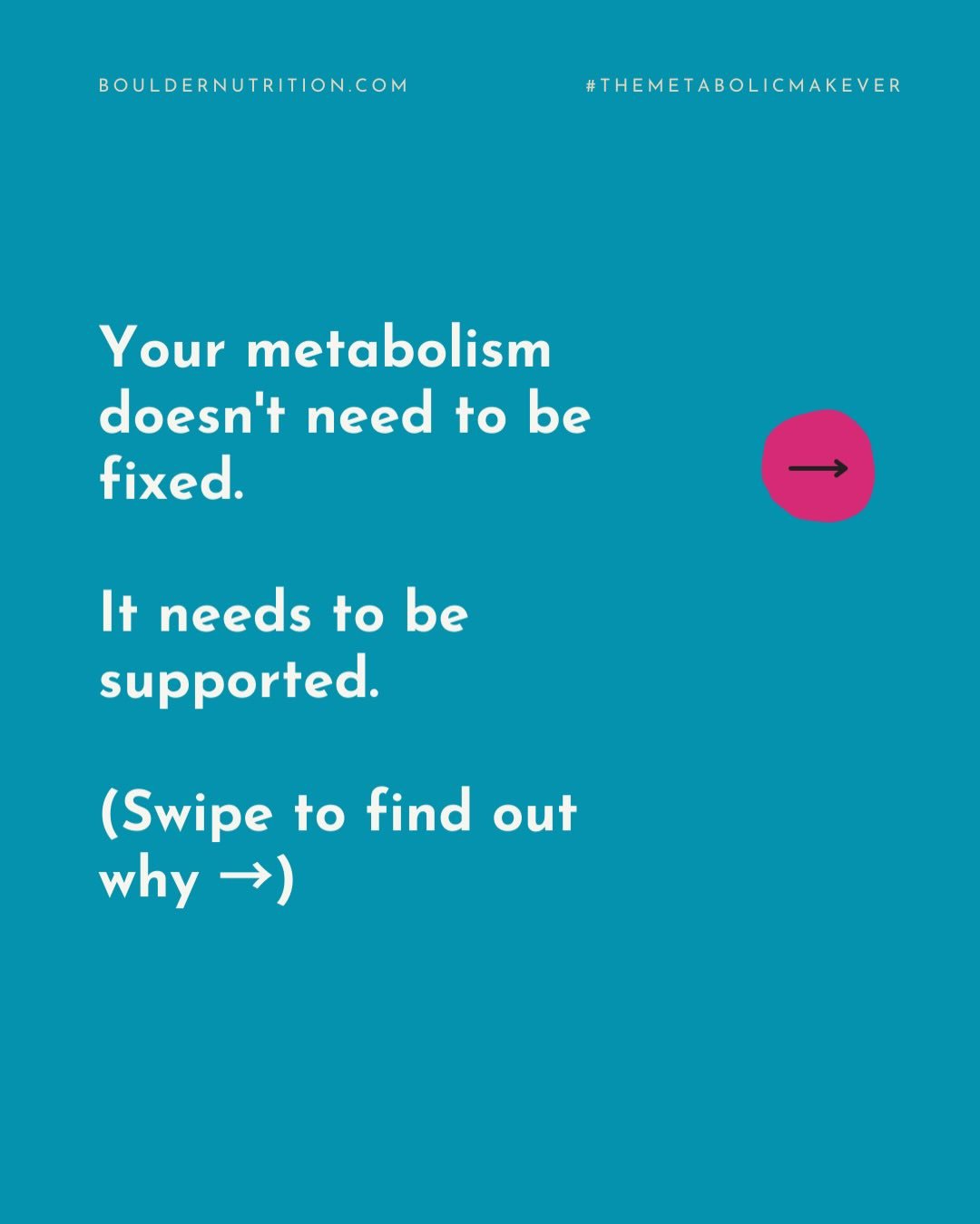 🧬 YOUR METABOLISM ISN&rsquo;T BROKEN

Your metabolism doesn&rsquo;t need to be fixed. It needs to be supported.

Your body isn&rsquo;t the problem.
The 47 different &ldquo;solutions&rdquo; you&rsquo;ve been sold? 

Those are the problem.

Because he