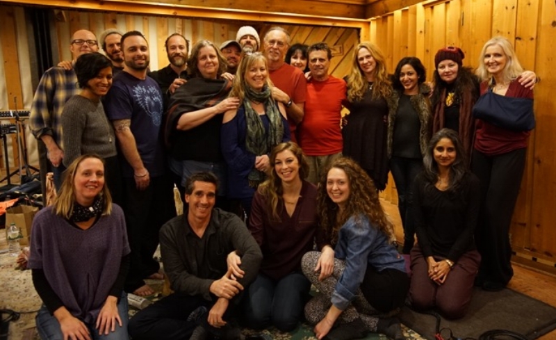 Recording with Krishna Das, 2017 • New York, NY • Photo by Sandy Chase