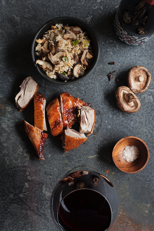 Roast Duck with Shiitake Mushrooms