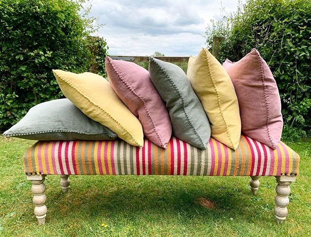 🌈An assortment of washed linen cushions - for those of you who love that more Scandi &lsquo;sludgy&rsquo; palette. Very easy to live with and plain linen cushions like these can play a great supporting role for the more patterned showstoppers! 50cm 